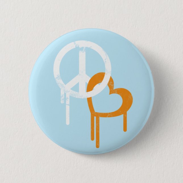 Peace & Love 6 Cm Round Badge (Front)