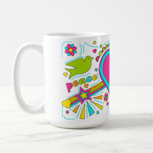 Peace & Love 70s Graffiti Mug