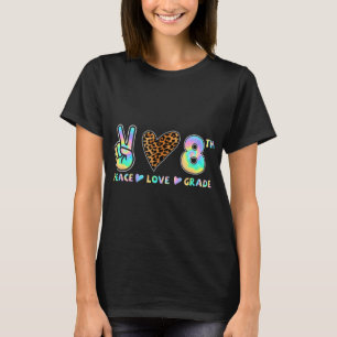 Peace Love 8th Grade Squad Back to School Teacher  T-Shirt
