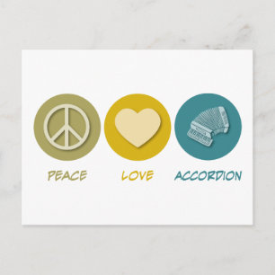 Peace Love Accordion Postcard