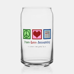 Peace Love Accounting Custom Accountant Company Can Glass