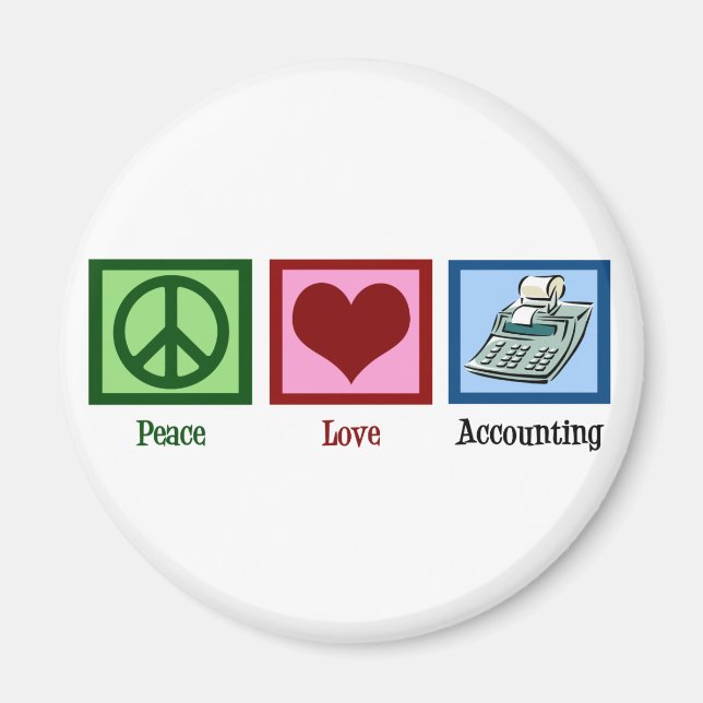 Peace Love Accounting Magnet (Front)
