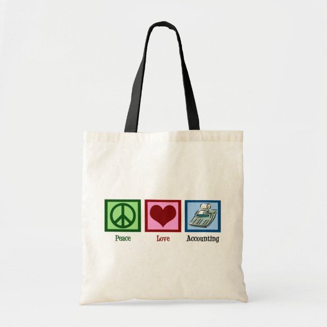 Peace Love Accounting Tote Bag (Front)
