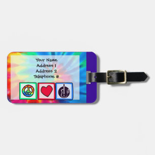 Peace, Love, Acoustic Guitars Luggage Tag