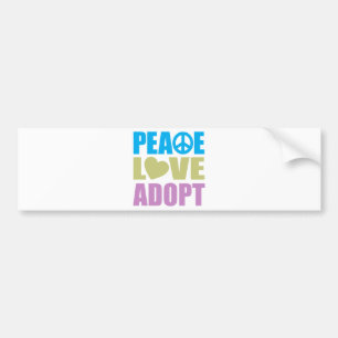 Peace Love Adopt Bumper Sticker