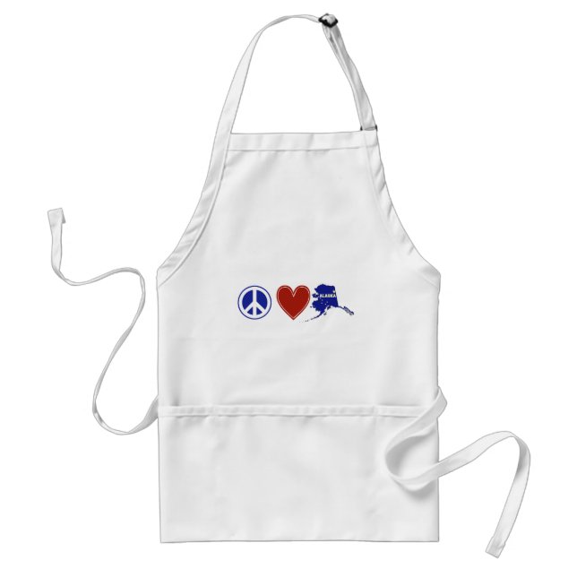 Peace Love Alaska Standard Apron (Front)