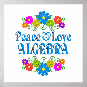 Peace Love Algebra Poster