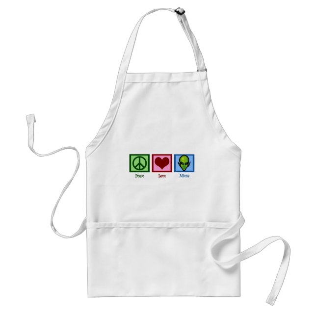 Peace Love Aliens Standard Apron (Front)