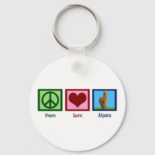 Peace Love Alpaca Key Ring