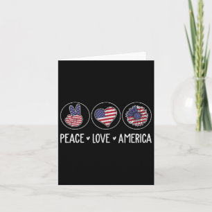 Peace Love America Sunflower Women 4th Of July Card