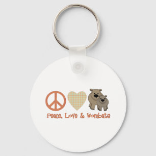 Peace, Love &amp; Wombats Key Ring