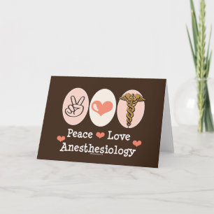 Peace Love Anaesthesiology Greeting Card