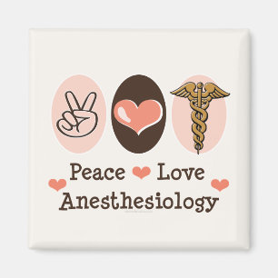 Peace Love Anaesthesiology Magnet