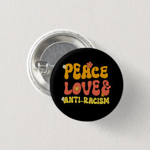Peace Love and Anti-Racism Square Sticker 3 Cm Round Badge
