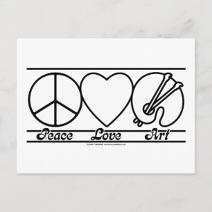 Peace Love and Art Postcard