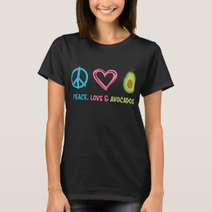 Peace Love and Avocados Funny Fruit T-Shirt