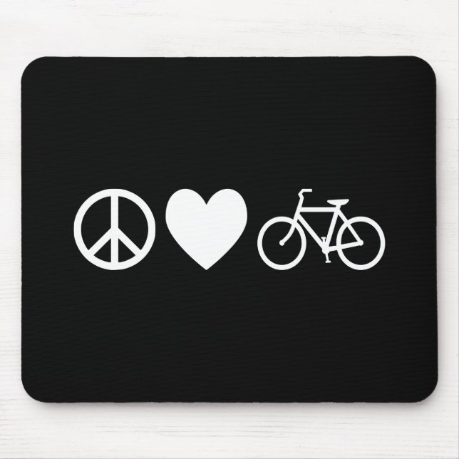 Peace Love and Bicycles Mouse Pad (Front)