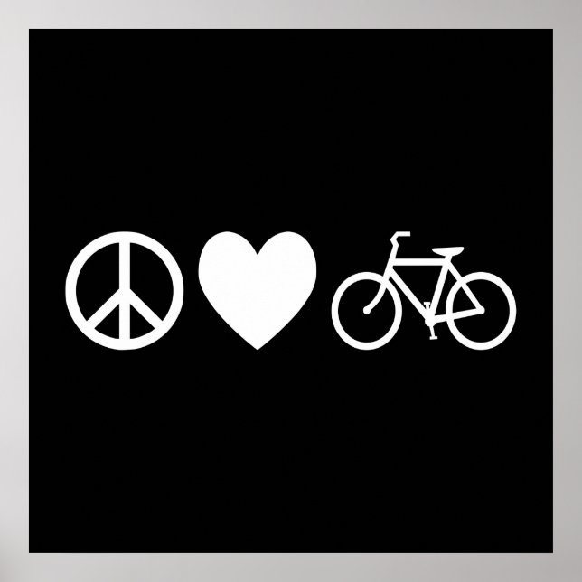 Peace Love and Bicycles Poster (Front)