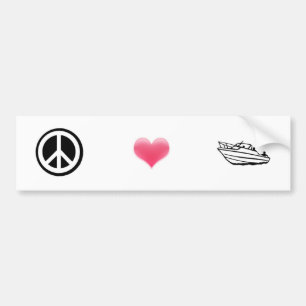 Peace, Love, and Boating Bumper Sticker