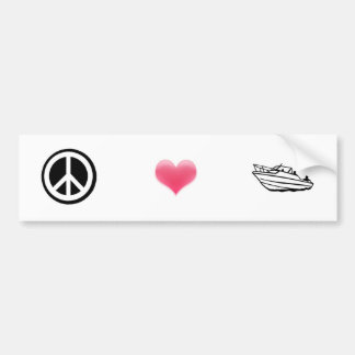 Peace, Love, and Boating Bumper Sticker