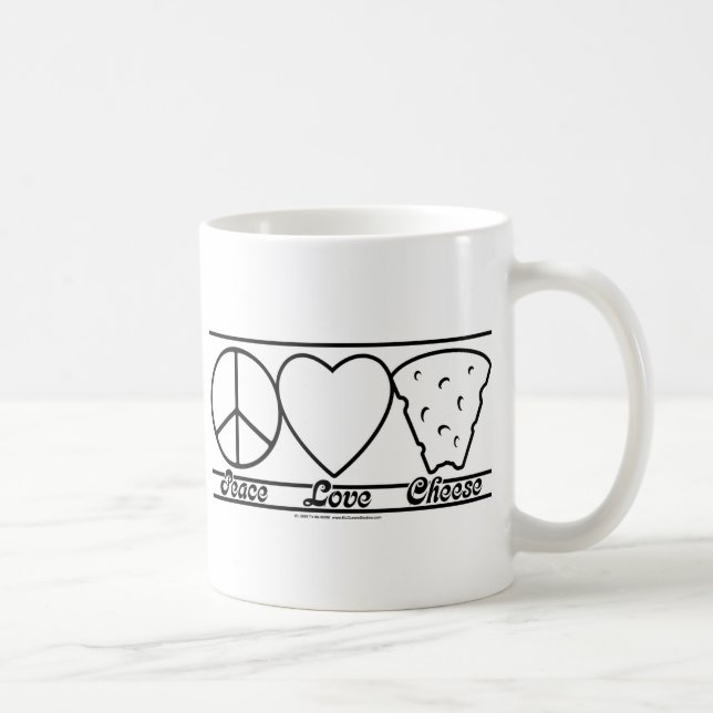 Peace Love and Cheese Coffee Mug (Right)
