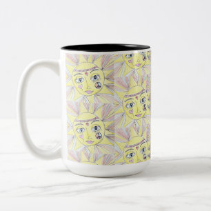 Peace, Love and Coffee Two-Tone Coffee Mug