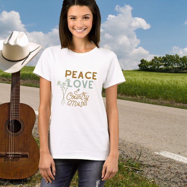 Peace Love and Country Music T-Shirt (Available in tank top style too! )