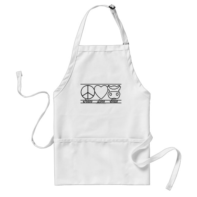 Peace Love and Cows Standard Apron (Front)