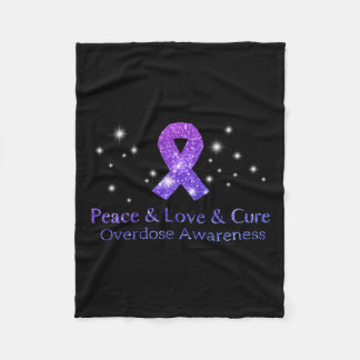 Peace Love And Cure Opioid Overdose Awareness  Fleece Blanket