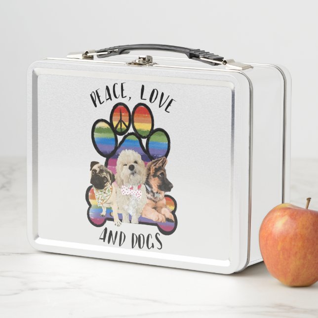Peace, Love, and Dogs Metal Lunch Box (In Situ)