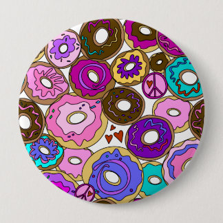Peace Love and Doughnuts 10 Cm Round Badge