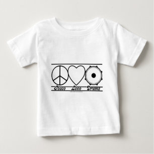 Peace Love and Drums Baby T-Shirt
