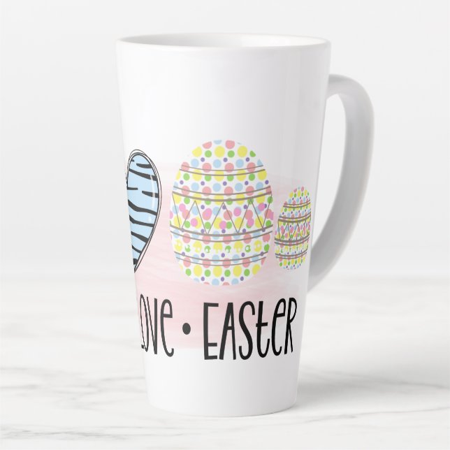 Peace, Love, and Easter Latte Mug (Right Angle)