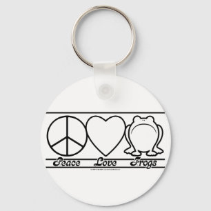 Peace Love and Frogs Key Ring