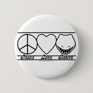 Peace Love and Gators 6 Cm Round Badge