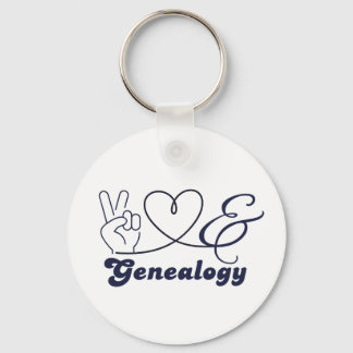 Peace Love and Genealogy Key Ring