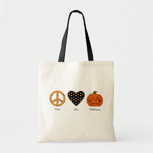 Peace, Love And Halloween Bag (Front)