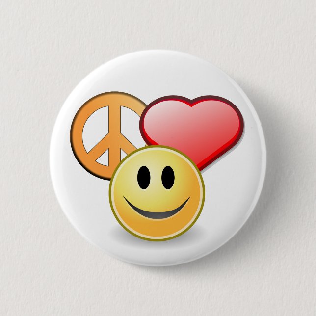 Peace Love and Happiness button (Front)