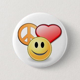Peace Love and Happiness button