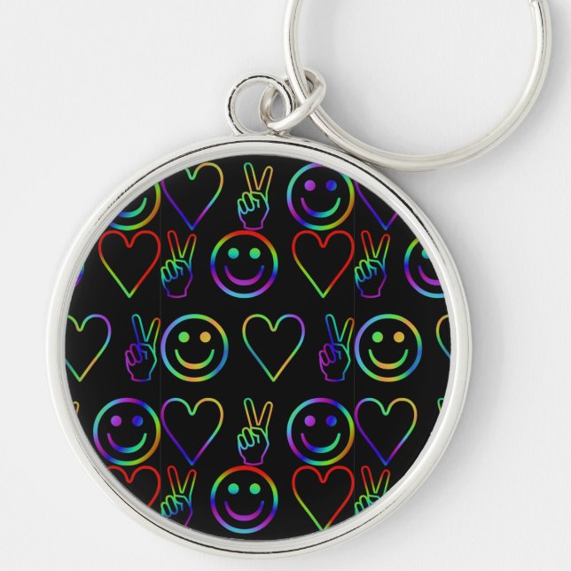PEACE , LOVE  AND HAPPINESS KEY RING (Front)