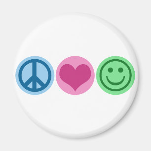 Peace Love and Happiness Magnet