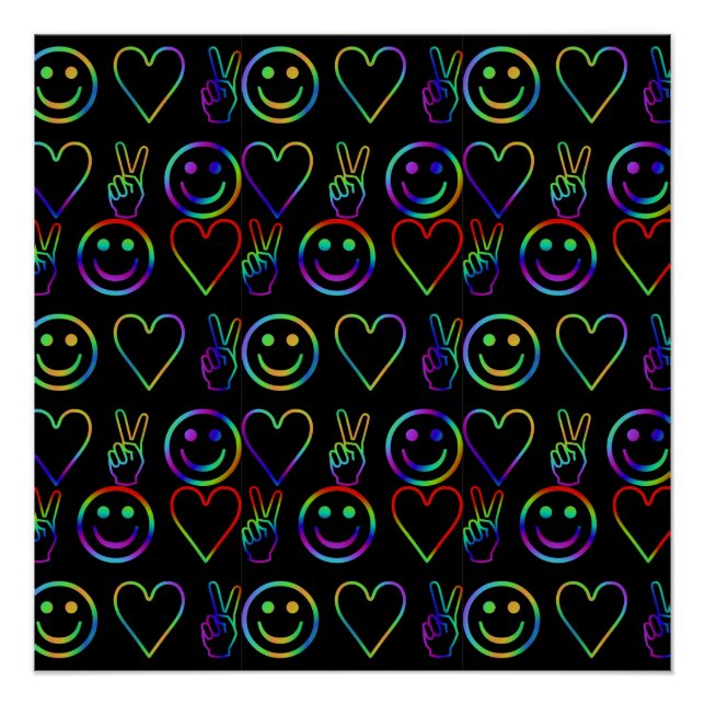 PEACE , LOVE  AND HAPPINESS POSTER (Front)