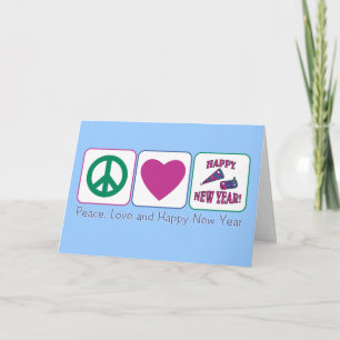 Peace, Love and Happy New Year Holiday Card