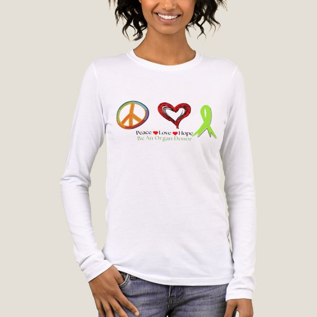 Peace Love and Hope Transplant Surgery, Recipient, Tri-Blend Shirt (Front)