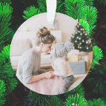 Peace Love and Hugs | Dove Grey Christmas Photo Ornament<br><div class="desc">Simple, stylish, minimalist holiday photo ornament with modern informal casual handwritten script typography quote "Peace Love & Hugs" in black with a soft dove grey background. The name and year can be easily customised for a personal touch. A elegant, minimalist and contemporary christmas design to stand out from the crowd...</div>