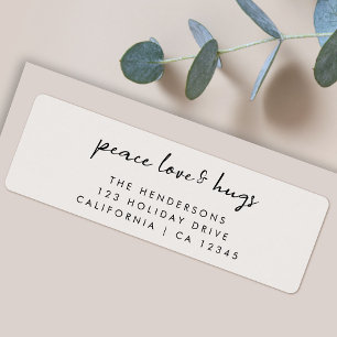 Peace Love and Hugs   Minimal Christmas Dove Grey