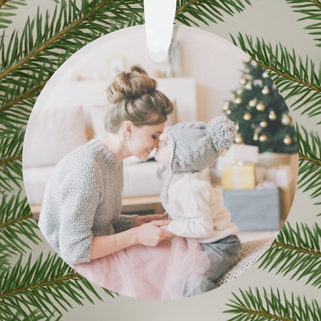 Peace Love and Hugs | Minimal Christmas Photo Ornament (Creator Uploaded)