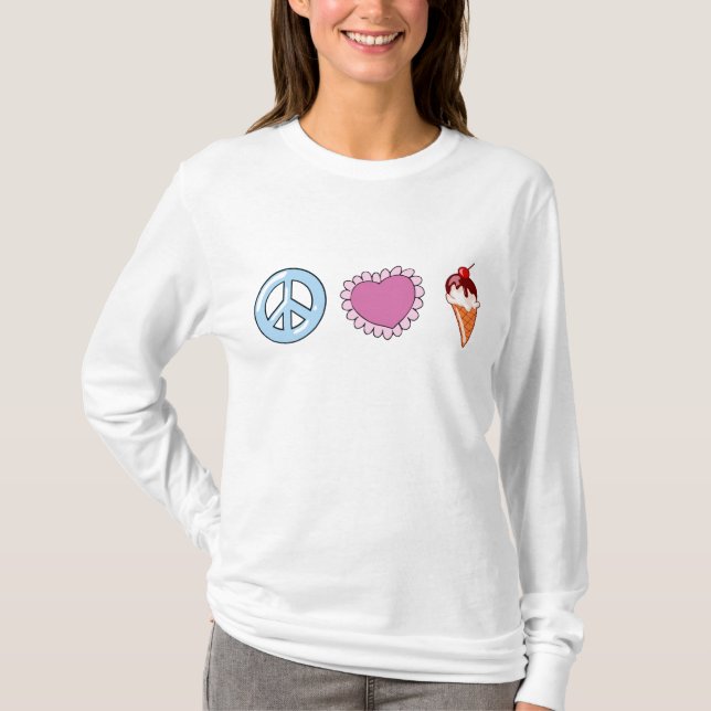 Peace Love and Ice Cream T-Shirt (Front)