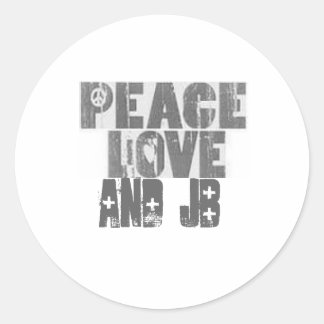 peace_love, and jB Classic Round Sticker