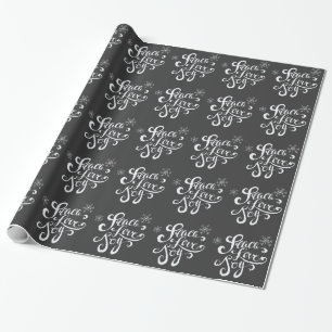 Peace, Love and Joy Chalkboard Holiday Wrap Paper